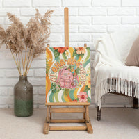 Hawaii Aloha Academy Back To School Canvas Wall Art Sea Turtle Tropical Hibiscus Flowers Retro Psychedelic