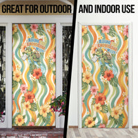 Hawaii Aloha Academy Back To School Door Cover Sea Turtle Tropical Hibiscus Flowers Retro Psychedelic TS04 - Polynesian Pride