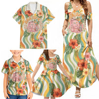 Hawaii Aloha Academy Back To School Family Matching Summer Maxi Dress and Hawaiian Shirt Sea Turtle Tropical Hibiscus Flowers Retro Psychedelic TS04 - Polynesian Pride