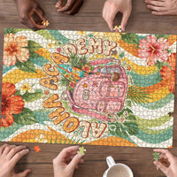Hawaii Aloha Academy Back To School Puzzle Sea Turtle Tropical Hibiscus Flowers Retro Psychedelic TS04 - Polynesian Pride