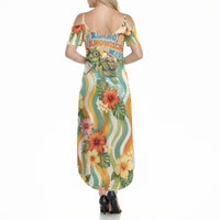 Hawaii Aloha Academy Back To School Summer Maxi Dress Sea Turtle Tropical Hibiscus Flowers Retro Psychedelic TS04 - Polynesian Pride