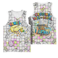 Hawaii Cruising Back To School Basketball Jersey Grid Pattern With School Bag And Vintage Surf Van TS04 - Polynesian Pride