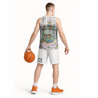 Hawaii Cruising Back To School Basketball Jersey Grid Pattern With School Bag And Vintage Surf Van TS04 - Polynesian Pride
