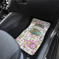 Hawaii Cruising Back To School Car Mats Grid Pattern With School Bag And Vintage Surf Van TS04 - Polynesian Pride