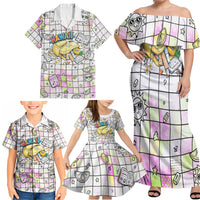 Hawaii Cruising Back To School Family Matching Off Shoulder Maxi Dress and Hawaiian Shirt Grid Pattern With School Bag And Vintage Surf Van TS04 - Polynesian Pride