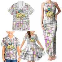 Hawaii Cruising Back To School Family Matching Tank Maxi Dress and Hawaiian Shirt Grid Pattern With School Bag And Vintage Surf Van TS04 - Polynesian Pride