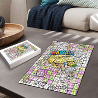 Hawaii Cruising Back To School Puzzle Grid Pattern With School Bag And Vintage Surf Van TS04 - Polynesian Pride