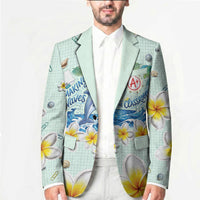 Personalized Hawaii Back To School Dolphin Blazer Grid Notebook Background With Dolphin Mascot And Plumeria Flowers TS04 - Polynesian Pride