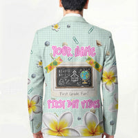 Personalized Hawaii Back To School Dolphin Blazer Grid Notebook Background With Dolphin Mascot And Plumeria Flowers TS04 - Polynesian Pride