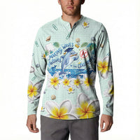 Personalized Hawaii Back To School Dolphin Button Sweatshirt Grid Notebook Background With Dolphin Mascot And Plumeria Flowers TS04 - Polynesian Pride