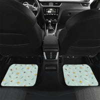 Personalized Hawaii Back To School Dolphin Car Mats Grid Notebook Background With Dolphin Mascot And Plumeria Flowers TS04 Set 2pcs - Back Green White - Polynesian Pride