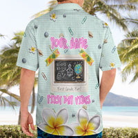 Personalized Hawaii Back To School Dolphin Hawaiian Shirt Grid Notebook Background With Dolphin Mascot And Plumeria Flowers TS04 - Polynesian Pride