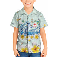 Personalized Hawaii Back To School Dolphin Hawaiian Shirt Grid Notebook Background With Dolphin Mascot And Plumeria Flowers TS04 - Polynesian Pride