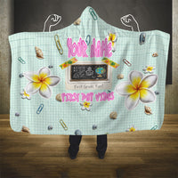 Personalized Hawaii Back To School Dolphin Hooded Blanket Grid Notebook Background With Dolphin Mascot And Plumeria Flowers TS04 - Polynesian Pride