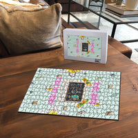Personalized Hawaii Back To School Dolphin Puzzle Grid Notebook Background With Dolphin Mascot And Plumeria Flowers TS04 - Polynesian Pride