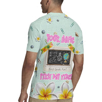 Personalized Hawaii Back To School Dolphin Rugby Jersey Grid Notebook Background With Dolphin Mascot And Plumeria Flowers TS04 - Polynesian Pride