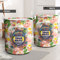 Personalized Hawaii School Club Back To Class Laundry Basket Retro Tropical Hibiscus Pattern With Open Notebook TS04 - Polynesian Pride