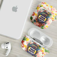 Personalized Hawaii School Club Back To Class AirPods Case Retro Tropical Hibiscus Pattern With Open Notebook TS04 - Polynesian Pride