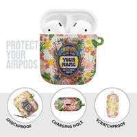 Personalized Hawaii School Club Back To Class AirPods Case Retro Tropical Hibiscus Pattern With Open Notebook TS04 - Polynesian Pride