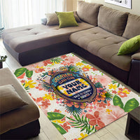 Personalized Hawaii School Club Back To Class Area Rug Retro Tropical Hibiscus Pattern With Open Notebook TS04 - Polynesian Pride