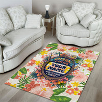 Personalized Hawaii School Club Back To Class Area Rug Retro Tropical Hibiscus Pattern With Open Notebook TS04 - Polynesian Pride