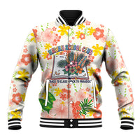 Personalized Hawaii School Club Back To Class Baseball Jacket Retro Tropical Hibiscus Pattern With Open Notebook TS04 Unisex White Orange - Polynesian Pride