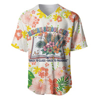 Personalized Hawaii School Club Back To Class Baseball Jersey Retro Tropical Hibiscus Pattern With Open Notebook TS04 White Orange - Polynesian Pride