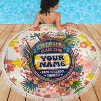 Personalized Hawaii School Club Back To Class Beach Blanket Retro Tropical Hibiscus Pattern With Open Notebook TS04 - Polynesian Pride