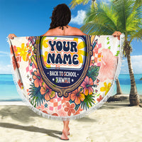 Personalized Hawaii School Club Back To Class Beach Blanket Retro Tropical Hibiscus Pattern With Open Notebook TS04 - Polynesian Pride