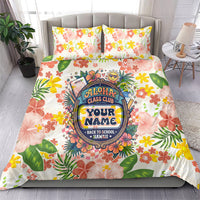 Personalized Hawaii School Club Back To Class Bedding Set Retro Tropical Hibiscus Pattern With Open Notebook TS04 - Polynesian Pride