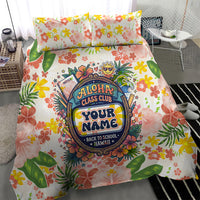 Personalized Hawaii School Club Back To Class Bedding Set Retro Tropical Hibiscus Pattern With Open Notebook TS04 - Polynesian Pride