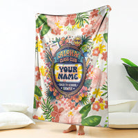 Personalized Hawaii School Club Back To Class Blanket Retro Tropical Hibiscus Pattern With Open Notebook TS04 - Polynesian Pride