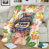 Personalized Hawaii School Club Back To Class Blanket Retro Tropical Hibiscus Pattern With Open Notebook TS04 - Polynesian Pride