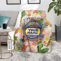 Personalized Hawaii School Club Back To Class Blanket Retro Tropical Hibiscus Pattern With Open Notebook TS04 - Polynesian Pride