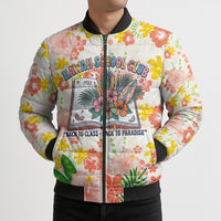 Personalized Hawaii School Club Back To Class Bomber Puffer Jacket Retro Tropical Hibiscus Pattern With Open Notebook TS04 - Polynesian Pride