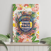 Personalized Hawaii School Club Back To Class Canvas Wall Art Retro Tropical Hibiscus Pattern With Open Notebook TS04 - Polynesian Pride