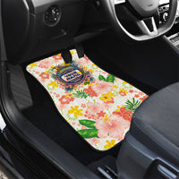 Personalized Hawaii School Club Back To Class Car Mats Retro Tropical Hibiscus Pattern With Open Notebook TS04 - Polynesian Pride