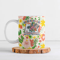 Personalized Hawaii School Club Back To Class Ceramic Mug Retro Tropical Hibiscus Pattern With Open Notebook TS04 White Orange - Polynesian Pride