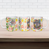 Personalized Hawaii School Club Back To Class Ceramic Mug Retro Tropical Hibiscus Pattern With Open Notebook TS04 - Polynesian Pride