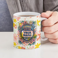 Personalized Hawaii School Club Back To Class Ceramic Mug Retro Tropical Hibiscus Pattern With Open Notebook TS04 - Polynesian Pride