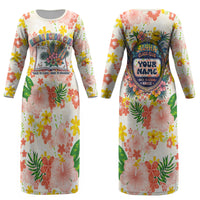 Personalized Hawaii School Club Back To Class Couples Matching Long Sleeve Bodycon Dress and Hawaiian Shirt Retro Tropical Hibiscus Pattern With Open Notebook TS04 - Polynesian Pride