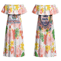 Personalized Hawaii School Club Back To Class Couples Matching Off Shoulder Maxi Dress and Long Sleeve Button Shirt Retro Tropical Hibiscus Pattern With Open Notebook TS04 - Polynesian Pride
