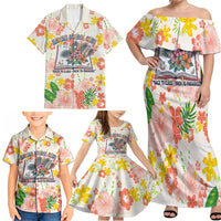 Personalized Hawaii School Club Back To Class Family Matching Off Shoulder Maxi Dress and Hawaiian Shirt Retro Tropical Hibiscus Pattern With Open Notebook TS04 - Polynesian Pride