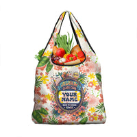 Personalized Hawaii School Club Back To Class Grocery Bag Retro Tropical Hibiscus Pattern With Open Notebook TS04 1-pack One Size White Orange - Polynesian Pride