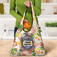 Personalized Hawaii School Club Back To Class Grocery Bag Retro Tropical Hibiscus Pattern With Open Notebook TS04 - Polynesian Pride