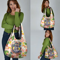 Personalized Hawaii School Club Back To Class Grocery Bag Retro Tropical Hibiscus Pattern With Open Notebook TS04 - Polynesian Pride