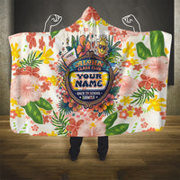 Personalized Hawaii School Club Back To Class Hooded Blanket Retro Tropical Hibiscus Pattern With Open Notebook TS04 - Polynesian Pride