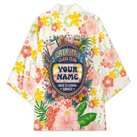 Personalized Hawaii School Club Back To Class Kimono Retro Tropical Hibiscus Pattern With Open Notebook TS04 - Polynesian Pride