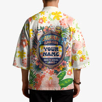 Personalized Hawaii School Club Back To Class Kimono Retro Tropical Hibiscus Pattern With Open Notebook TS04 - Polynesian Pride