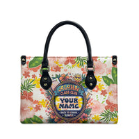 Personalized Hawaii School Club Back To Class Leather Bag Retro Tropical Hibiscus Pattern With Open Notebook TS04 - Polynesian Pride